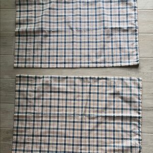 Ralph Lauren 2 Oakley vintage standard pillow cases red white blue plaid cotton